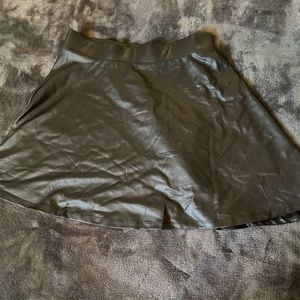 Black leather skirt